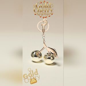 Gold Cherry Keychain /Bag CHARM NEW